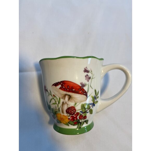 Cracker Barrel Mushroom Butterfly Floral Cottage Core Mug Stoneware - Picture 2 of 6